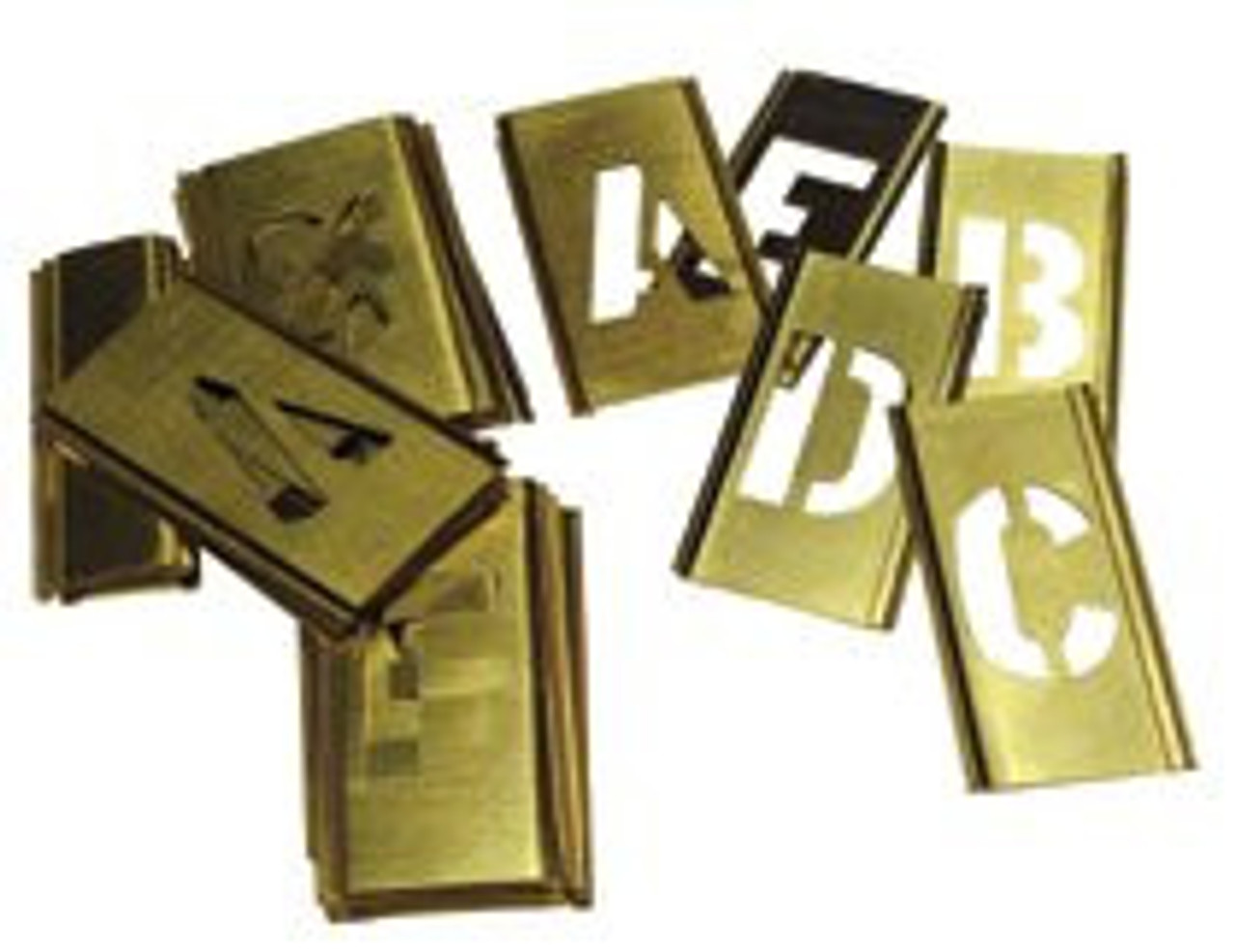 3" 33PC BRASS STENCIL LETTER SET 10033