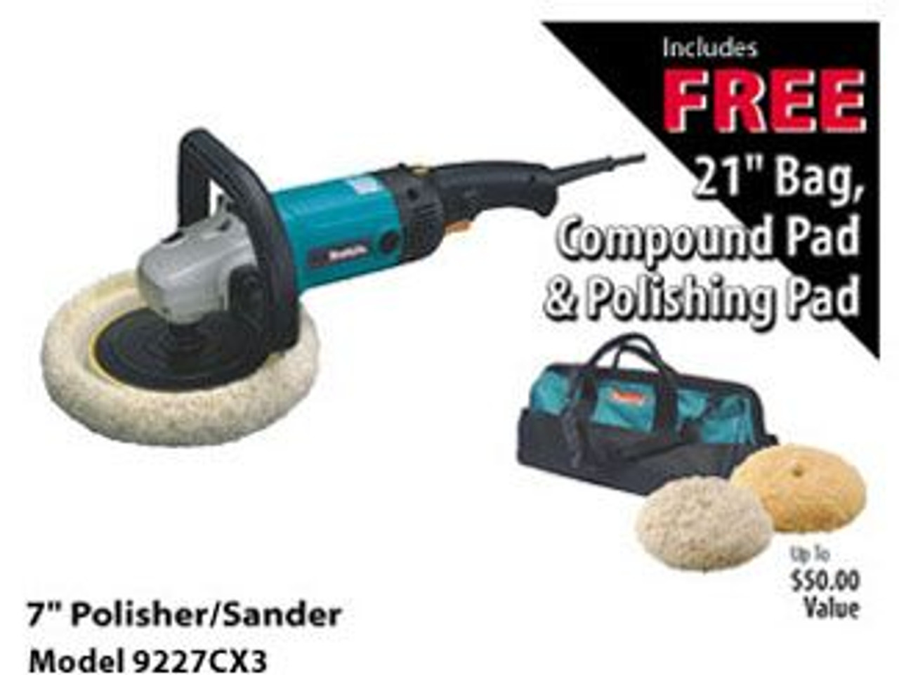 Makita 7 in Polisher/Sander Kit with Bag 9227CX3