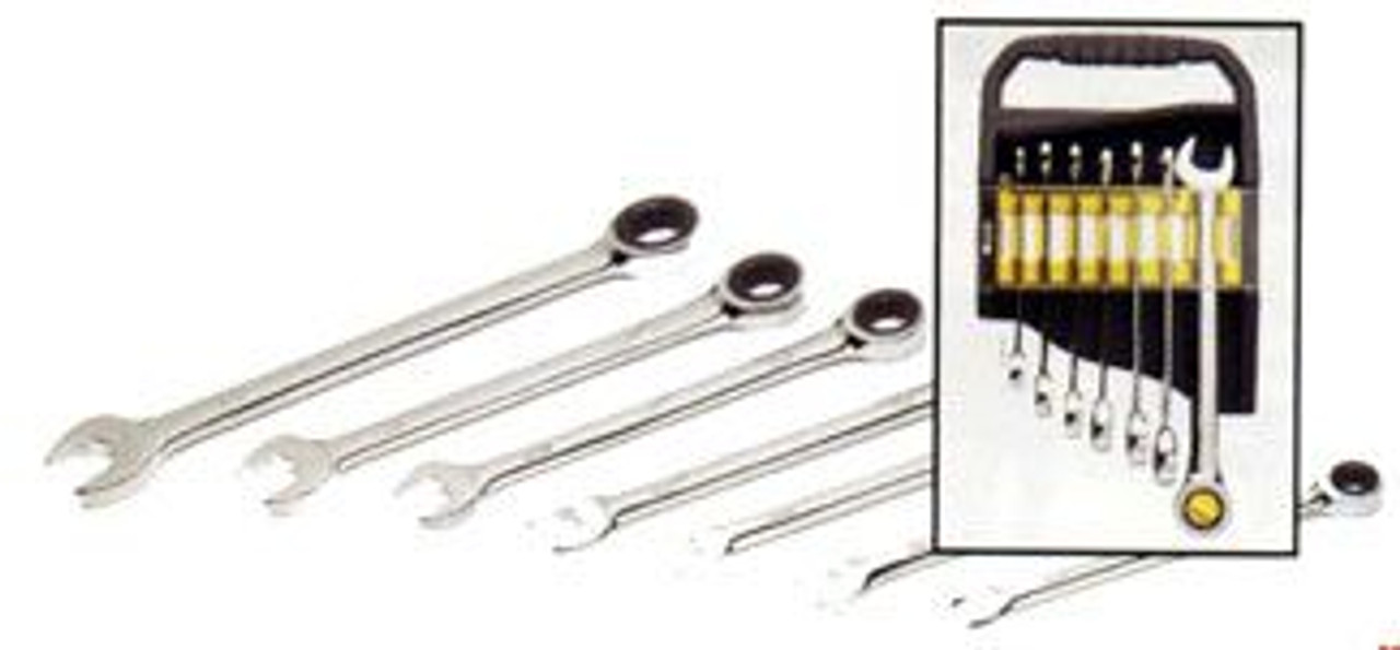 7 PC Ratcheting Combination Wrench Set Metric