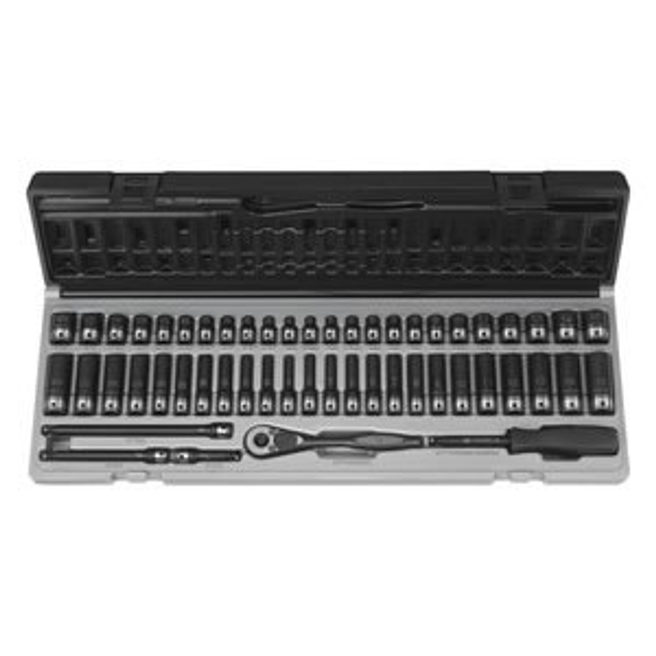 1/4" DR. 53 PC. FRAC. & METRIC 12 PT. DUO-SOCKET SET GRY89253CRD