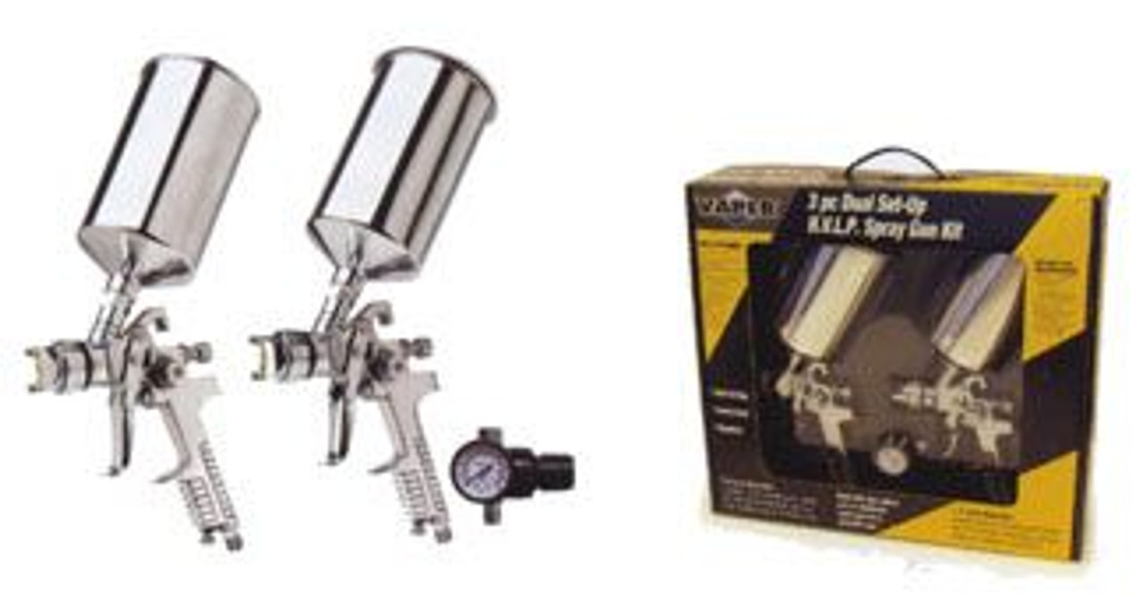 3 Pc. HVLP Gravity Feed Spray Gun Kit