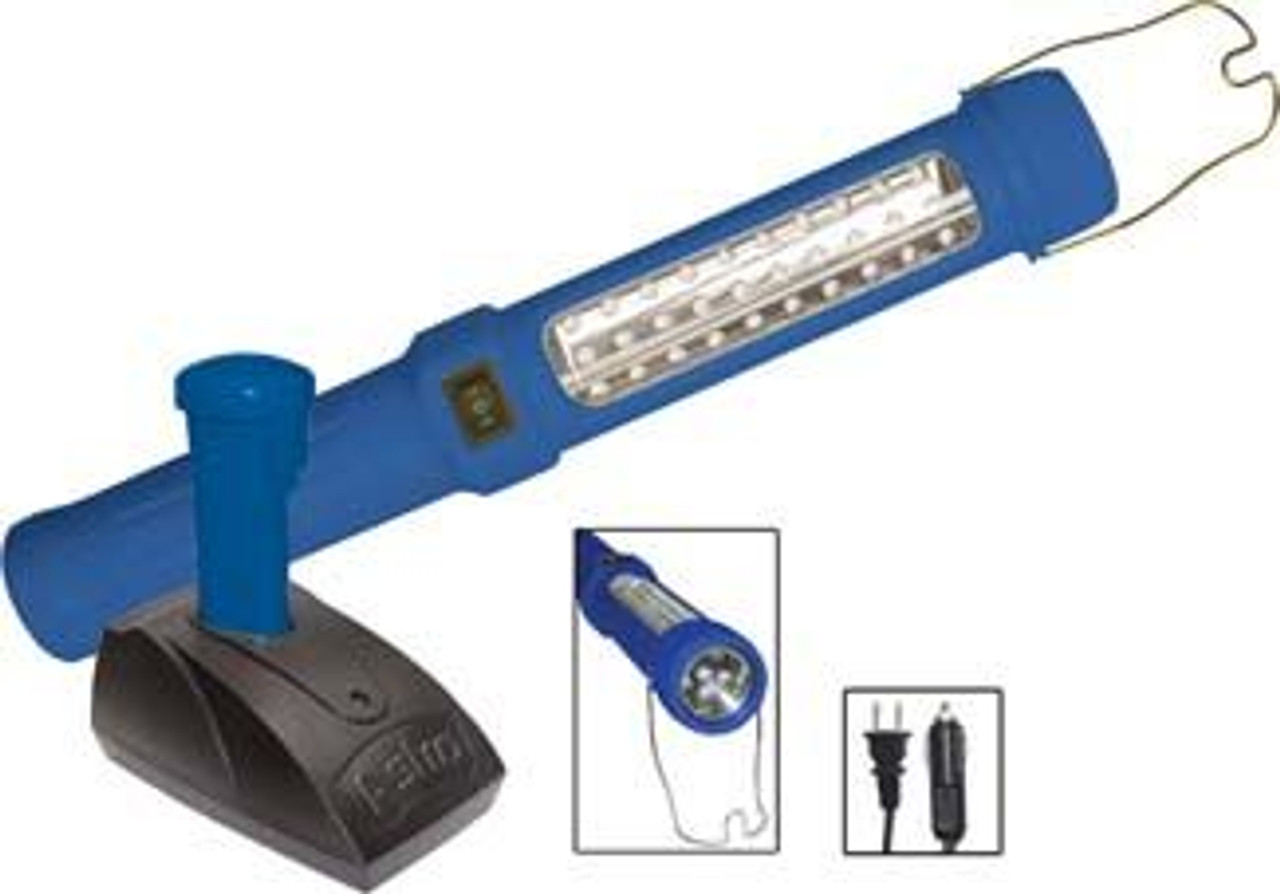 Cordless 30 LED Light and 6 LED Flashlight with 12v lighter plug