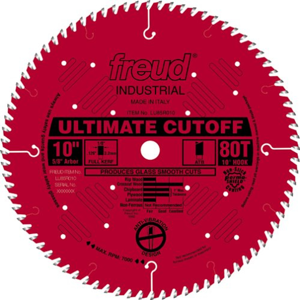 Freud 10-Inch 80 Tooth ATB Ultimate Cut-Off Saw Blade LU85R010