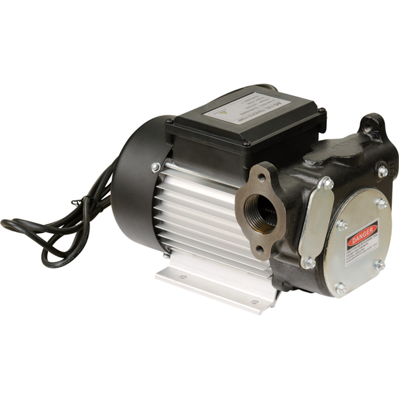 Roughneck 12V Diesel Fuel Transfer Pump — 8 GPM, Manual Nozzle, Hose