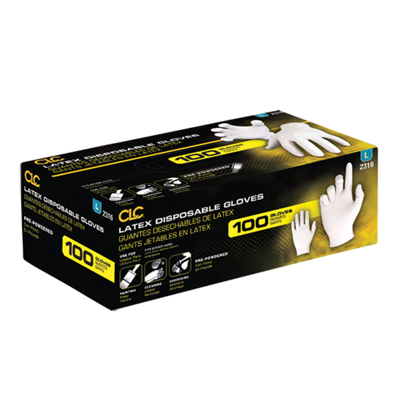 Latex Disposable Gloves, Medium, Pre-Powdered, 100 pk