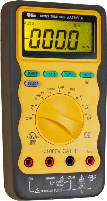 UEi Test Instruments DM393 Auto Ranging CAT-3 TRMS Digital MultiMate, 1000V