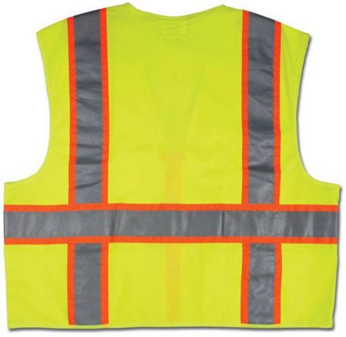 Class 2 Poly Safety Vest3 Org/Silv SurvLXL