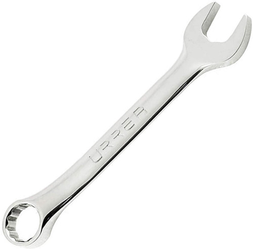 Full polished short combination wrench, Size: 8 mm, 12 point, Total Length: 3-1/4"