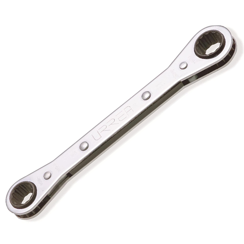 Metric Flat Ratcheting Box-End wrench, Size: 16 x 18 mm,12 Point ,Total Length: 8-1/8"