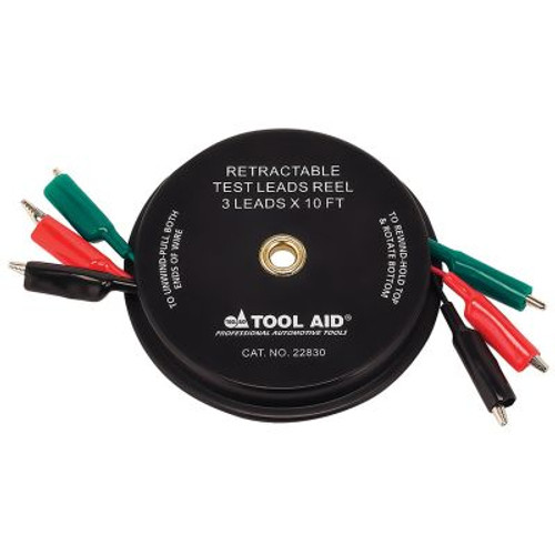 Retractable Test Leads Reel - 3 Leads x 10'