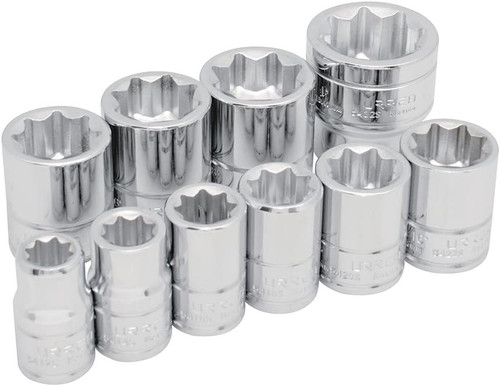 1/2" Drive 8-Point Sockets 10 Pieces Set 54J8P