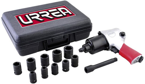 Twin hammer 1/2" drive air impact wrench and socket set (metric)