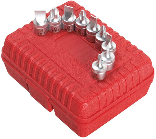 Sunex Tools 1/4 in. Drive 9-Piece Stubby Phillips & Slotted Bit Set
