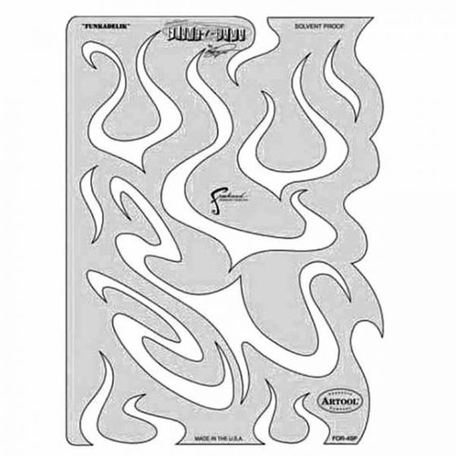 ANEST IWATA Artool? FH-FOR-4SP Flame-O-Rama Series Funkadelik Freehand Airbrush Template, 10 in L x 7-1/2 in W