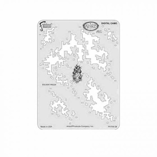ANEST IWATA Artool? FH-FX4-26 FX4 Series Digital Camo Freehand Airbrush Template, 10 in L x 8 in W
