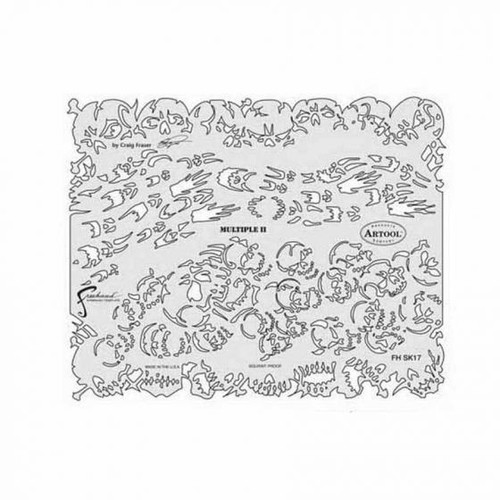 ANEST IWATA Artool? FH-SK17SP Return of Skullmaster Series Multiple II Freehand Airbrush Template, 8 in L x 10 in W