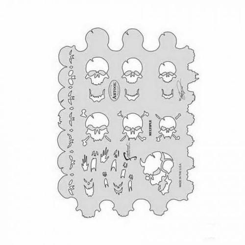 ANEST IWATA Artool? FH-SK1SP Skullmaster Series Multiple Freehand Airbrush Template, 10 in L x 7-1/2 in W