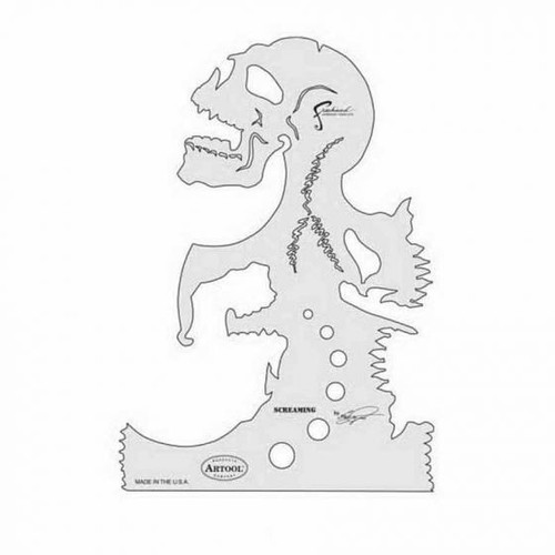 ANEST IWATA Artool? FH-SK3SP Skullmaster Series Screaming Freehand Airbrush Template, 8-3/4 in L x 6 in W