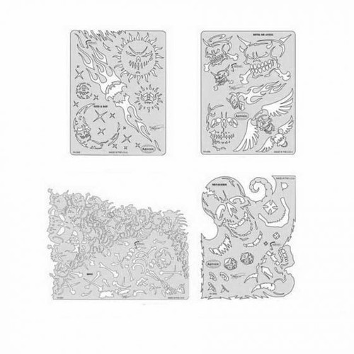 ANEST IWATA Artool? FH-SK9SP Son of Skullmaster Series Freehand Airbrush Template Set, Mylar, Transparent