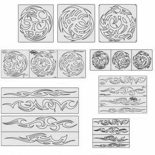 ANEST IWATA Artool? FH-TRM1 Tribal Master Series Freehand Airbrush Template Set, Mylar, Transparent