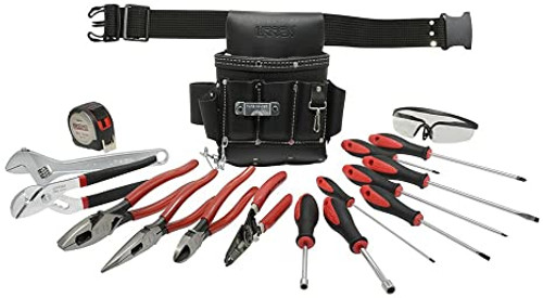 URREA 17 pc Electrician sets with leather tool pouch #JE17