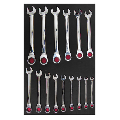 URREA 15 pc COMBINATION RATCHETING WRENCH SETS #CH313