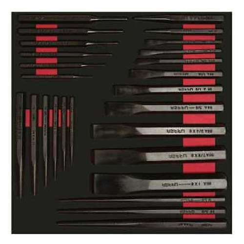 URREA 26 pc CHISEL, PUNCH AND DRIFT PIN SETS WITH EVA LAMINATED PLASTIC COVER #CH211L