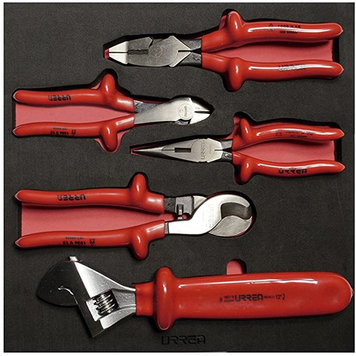 URREA 5 pc 1000V PLIER & ADJUSTABLE WRENCH SET #CH220