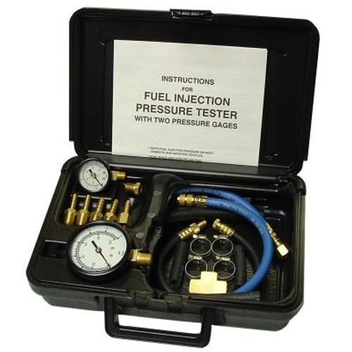 Fuel Injection Pressure Tester with Two Gages in Molded Plastic Storage Case 33980