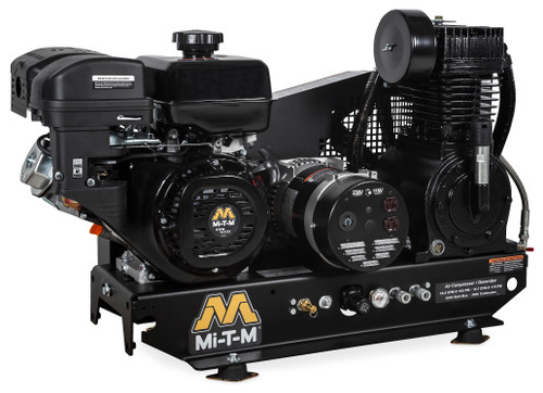 Mi-T-M AG2-SM14-B Gasoline Air Compressor/Generator Combinations ,Base-Mount Two Stage Gasoline Combination