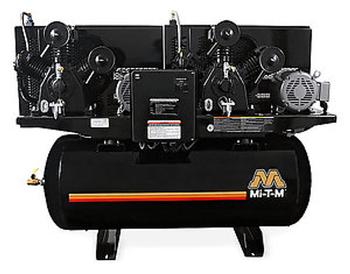 Mi-T-M ADD-46310-120HM Electric Air Compressors, 120-Gallon Two Stage Electric Horizontal