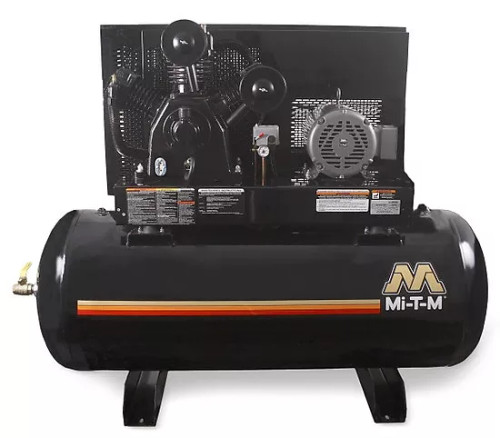 Mi-T-M ADS-23310-120H Electric Air Compressors, 120-Gallon Two Stage Electric Horizontal