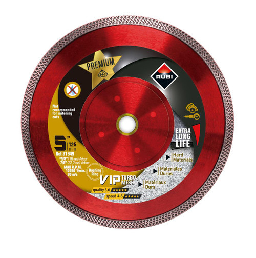 Rubi Diamond Blades BLADE VIPER WET 5" (7/8" & 5/8" ARBOR) (Mesh)