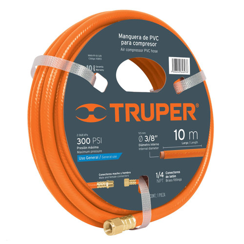 Truper 3/8"x33 ft, PVC, Low Pressure Air Hose #10893