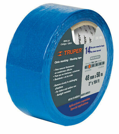 Truper 50m Painter's Tapes, 1-1/2" X 50 M Blue Masking Tape 2 Pack # 12623