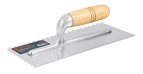 Truper 11" Wood Square Notch Trowel #15404