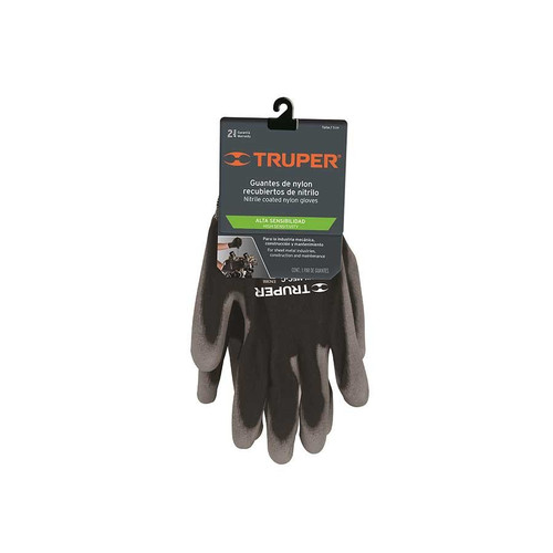 Truper Nitrile Coated Nylon Gloves High Sensitivity, Nitrile/nylon Gloves Small 2 Pack # 13293