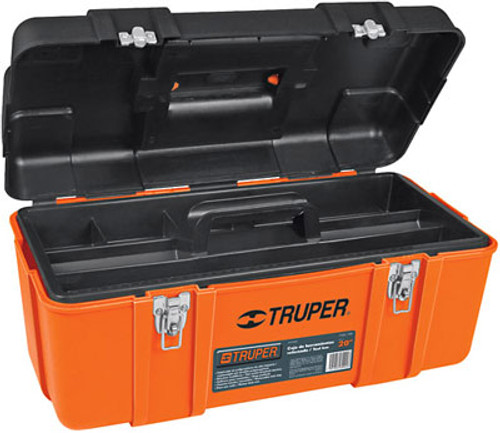 Truper Heavy Duty Tool Boxes w/Metal Latches, 20" Plastic Industrial Tool Box #10380