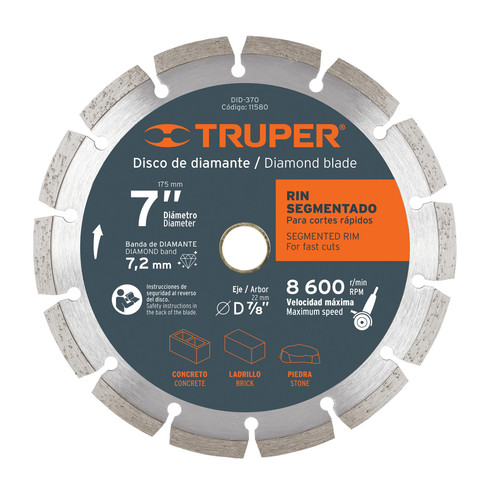 Truper 7" Segmented Rim Diamond Blade #11580