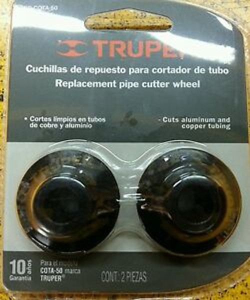 Truper Replacement Cutting Wheels, Replacement 1 3/4" Copper Pipe Cutter (2pc) 2 Pack #12861