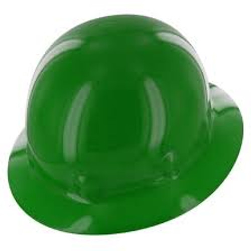 Truper Full Brim Hard Hats,Ratchet Suspension, Green, full brim safety helmet #10572