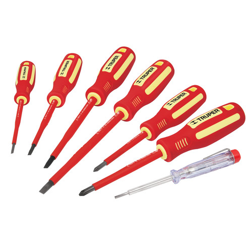 Truper 6-Insulated Screwdriver Circuit Tester Set #14196