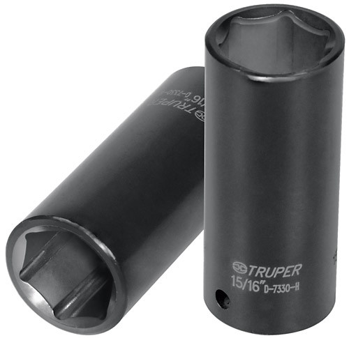 Truper 6-Point Deep Impact Sockets, SAE , 1" Long 6-pt Impact Socket 1/2"drive #13396