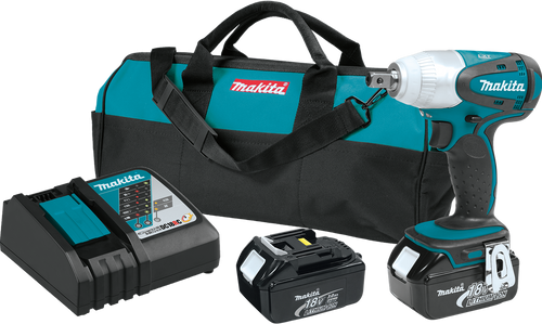 18V LXT? Lithium-Ion Cordless 1/2" Sq. Drive Impact Wrench Kit (3.0Ah), Makita-built 4-pole motor delivers, XWT05
