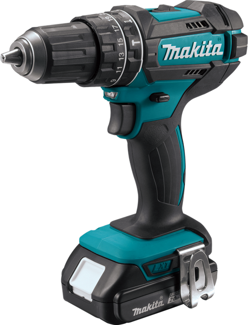 18V LXT? Lithium-Ion Compact Cordless 1/2" Hammer Driver-Drill Kit (2.0Ah), Makita-built 4-pole motor, XPH10R