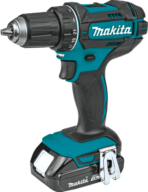 18V LXT? Lithium-Ion Compact Cordless 1/2" Driver-Drill Kit (1.5Ah), Makita-built 4-pole motor, XFD10SY