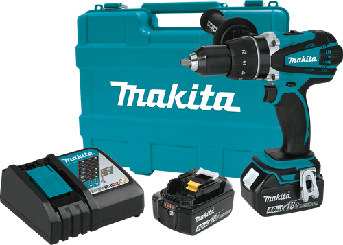 18V LXT? Lithium-Ion Cordless 1/2" Driver-Drill Kit (4.0Ah), Makita-built 4-pole motor, XFD03M