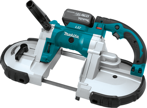 18V LXT? Lithium-Ion Cordless Portable Band Saw Kit (5.0Ah), Makita-built motor, XBP02TX