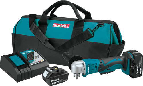 18V LXT? Lithium-Ion Cordless 3/8" Angle Drill Kit (3.0Ah), Makita-built 4-pole motor, XAD01