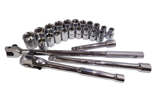 ATD Tools 24 Pc. 1/2? Dr. 6-Point SAE/Metric Socket Set